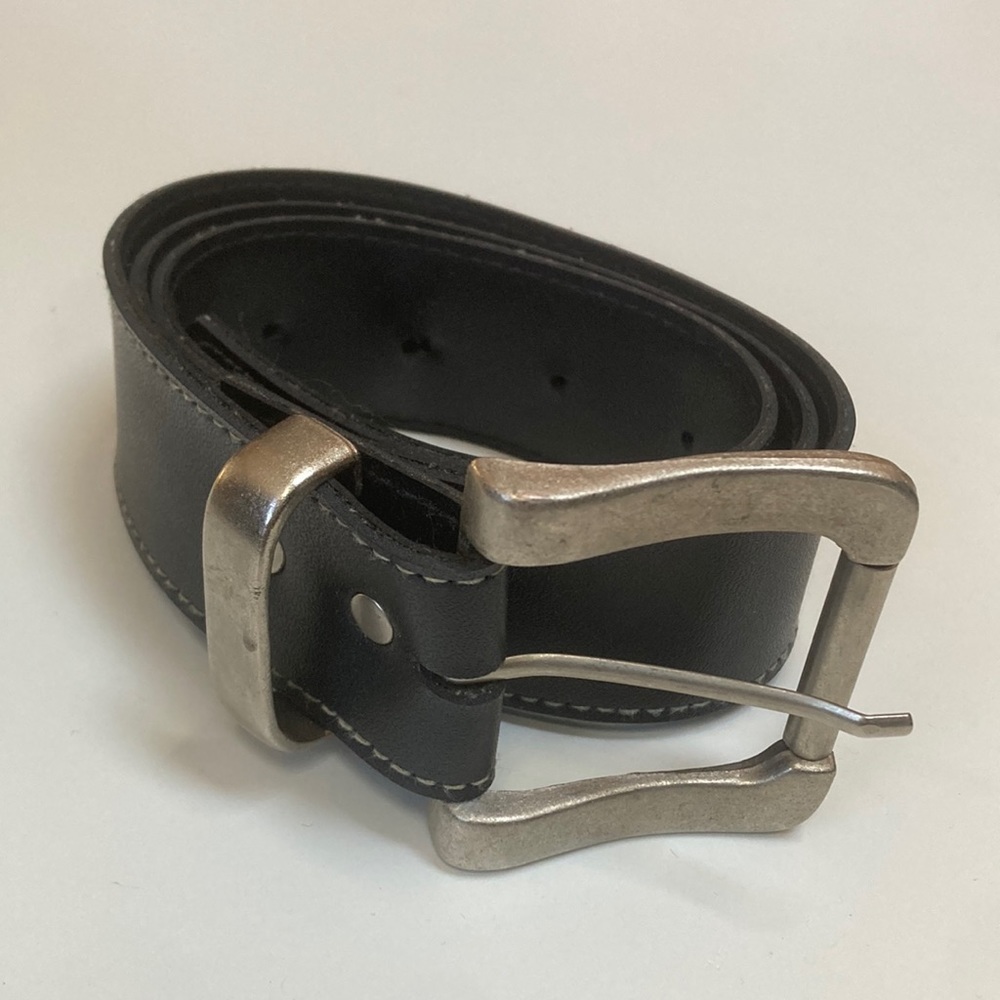 Vintage 90s Dark Gray Faux Leather Wide Belt